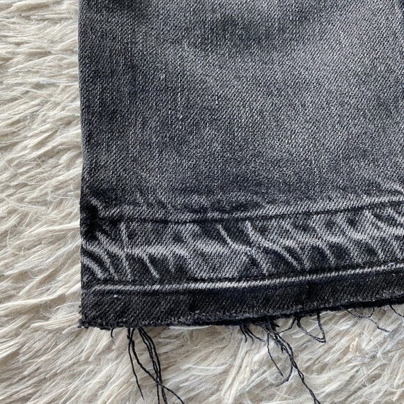 We The Free Free People Faded Black Cuffed Slim Boyfriend Jeans Size 30 Raw Hem - Picture 7 of 12
